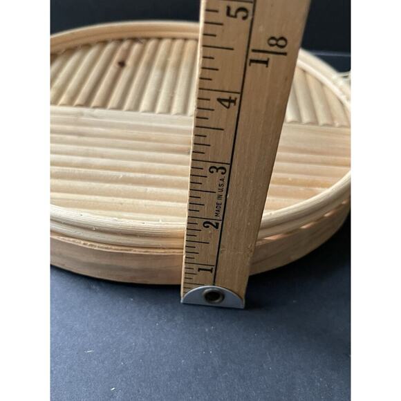Round Bentwood Round Serving Tray Barware Tableware Cottagecore Farmhouse Picnic - Picture 10 of 10